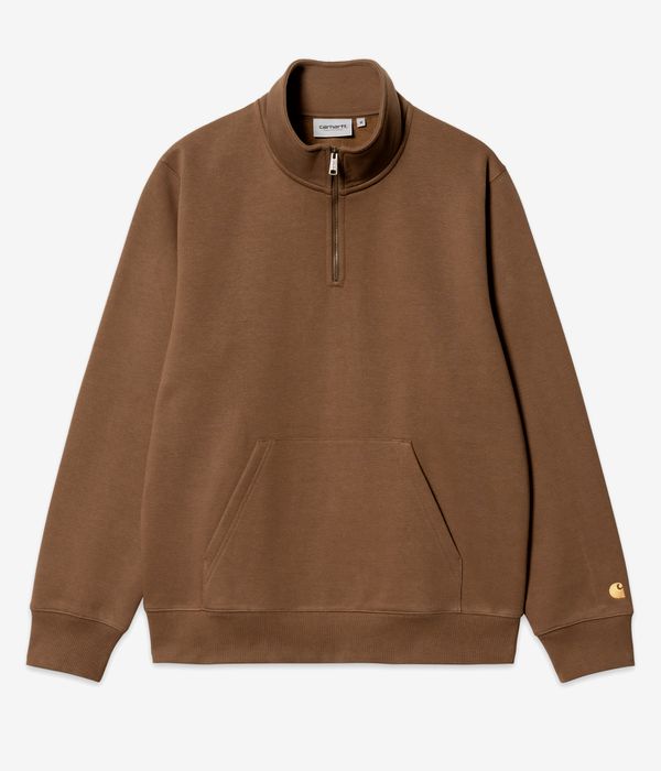 Carhartt WIP Chase Neck Zip Sweater (tamarind gold)