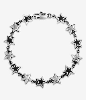 Twojeys Black Enameled Stars Wristband (silver)