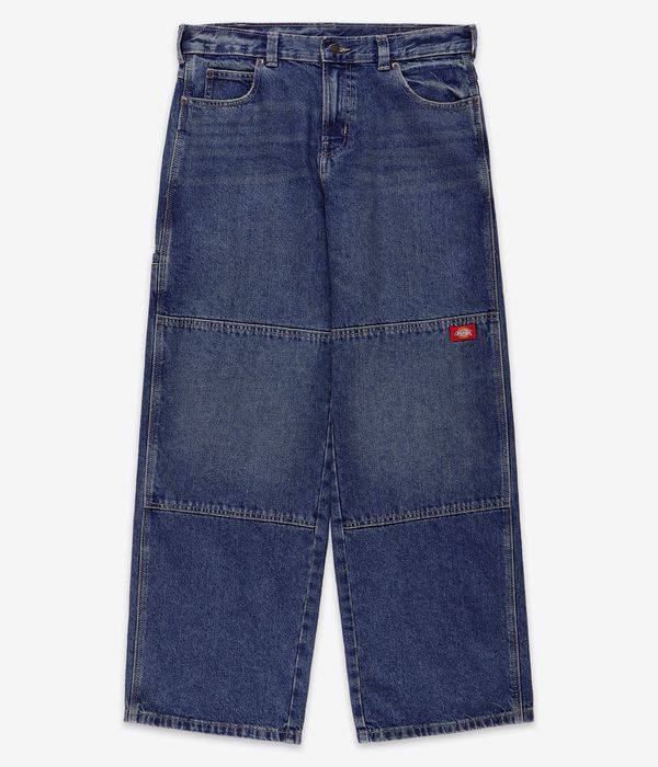 Dickies Double Knee Loose Straight Jeans (mid blue fade wash)