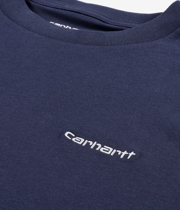 Carhartt WIP Script Embroidery Longsleeve (air force blue white)