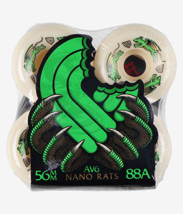 Powell-Peralta Dragons Nano Rat AV6 Asymmetrical Medium Ride Wheels (offwhite) 56 mm 88A 4 Pack