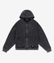 Dime Premium Waffle Felpa Hoodie con zip (faded black)