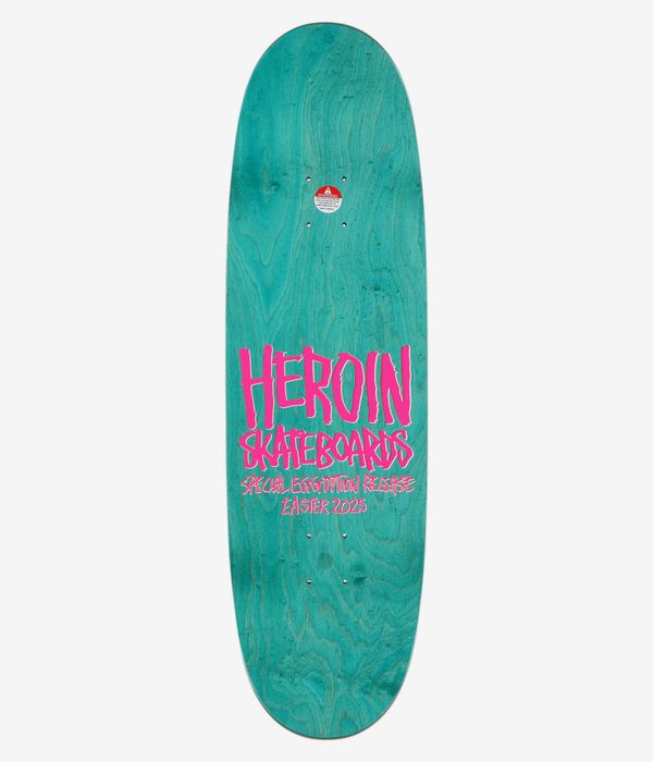 Heroin Skateboards Soft Boiled Bunny Symmetrical 9.125" Planche de skateboard (multi)
