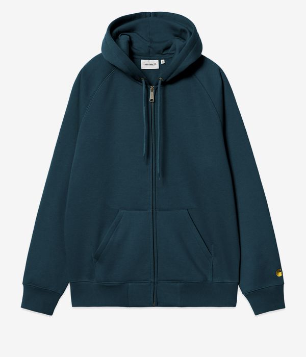 Carhartt WIP Chase Zip-Sweatshirt avec capuchon (duck blue gold)