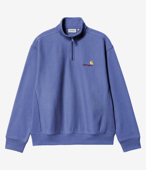 Carhartt WIP America Script Half Zip Felpa (blue iris)