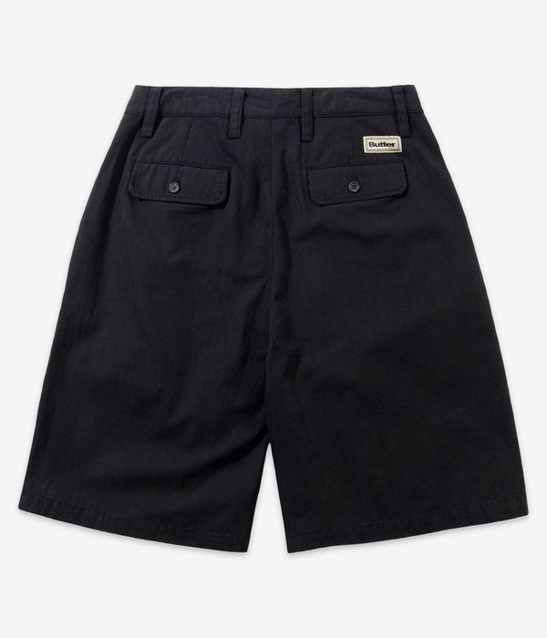 Butter Goods Pleated Shorts (washed black)