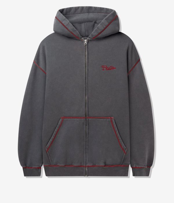 Butter Goods Jive Zip-Sweatshirt avec capuchon (washed black)
