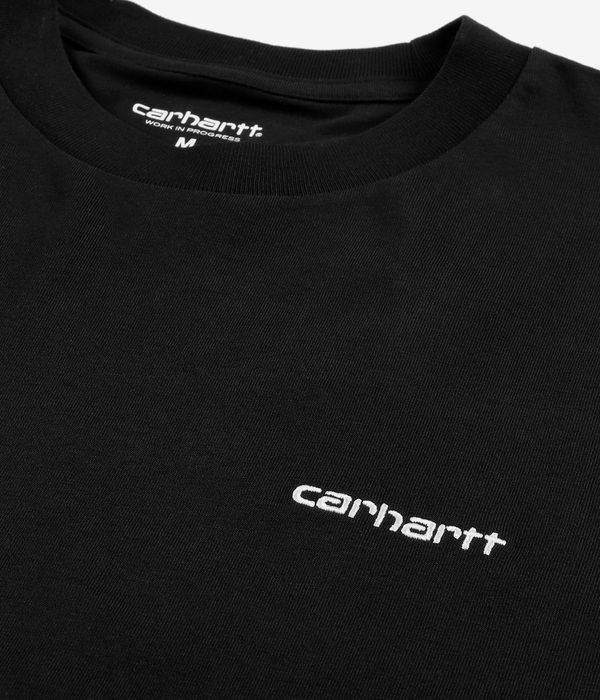 Carhartt WIP Script Embroidery Maglia a maniche lunghe (black white)
