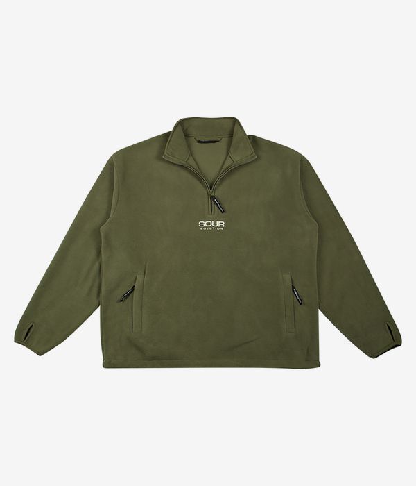 SOUR SOLUTION Micro Fleece Half Zip Sweatshirt (olive)