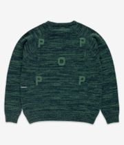 Pop Trading Company Knitted Melange Logo Sweatshirt (navy juniper)
