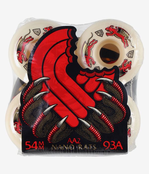 Powell-Peralta Dragons Nano Rat AA2 Asymmetrical Wide Ride Wheels (offwhite) 54 mm 93A 4 Pack