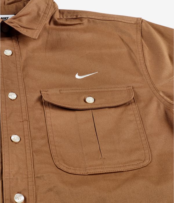 Nike SB Tanglin Button Up Koszulka z Krótkim Rękawem (ale brown)