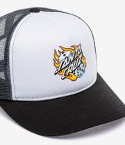 Santa Cruz Flaming Dice Dot Meshback Cap (white grey)