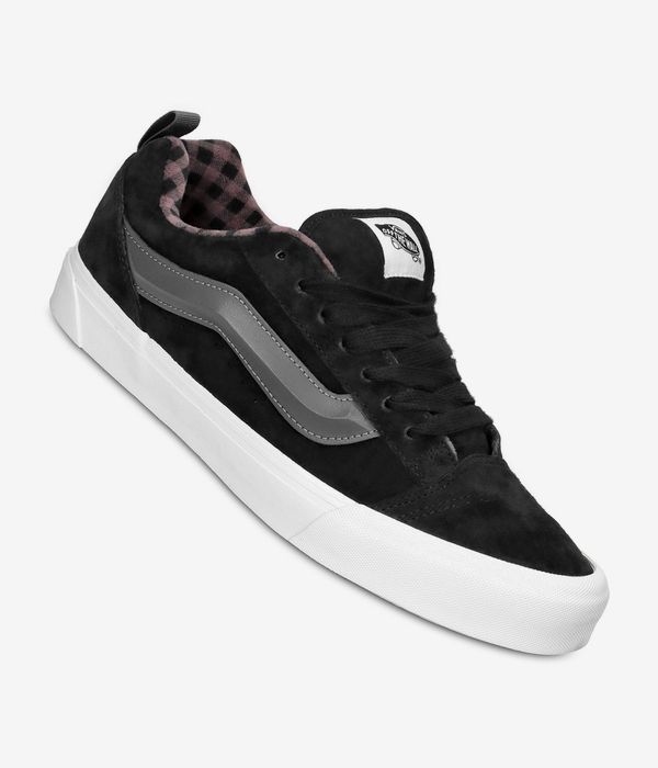Vans Knu Skool Shoes (Pig Suede plaid grey black)