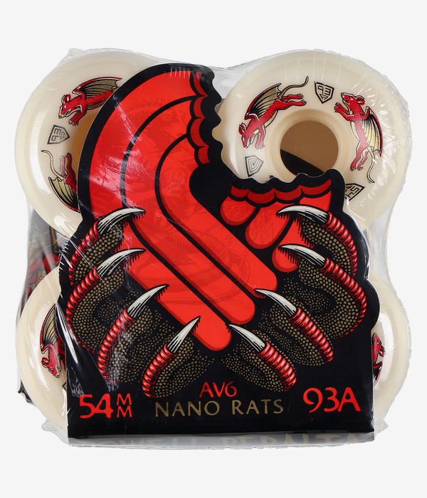 Powell-Peralta Dragons Nano Rat AV6 Asymmetrical Medium Ride Wheels (offwhite) 54 mm 93A 4 Pack