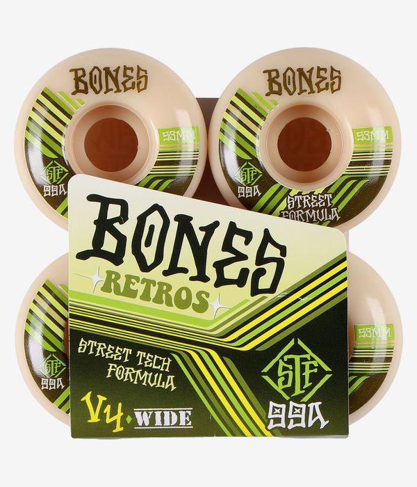 Bones STF Retros V4 Rollen (white green) 53mm 99A 4er Pack