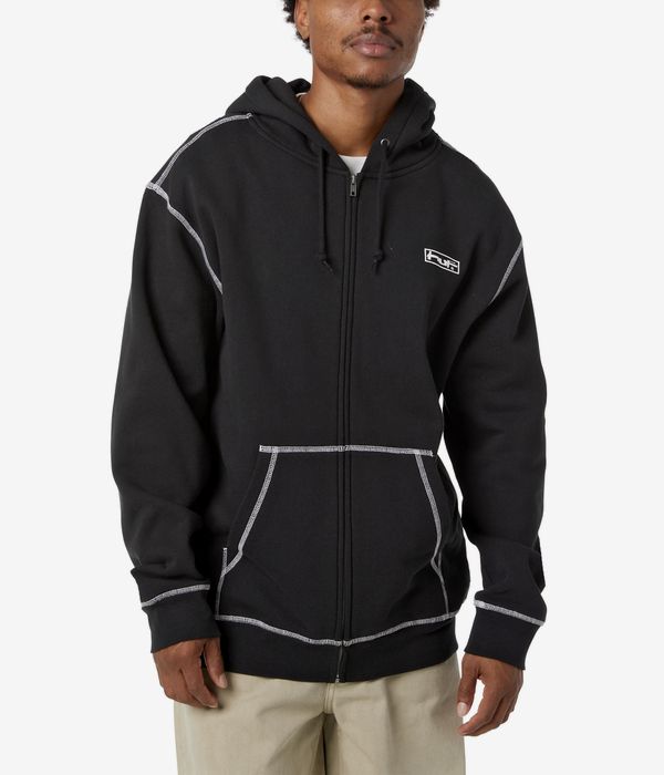 HUF Stretch Zip-Hoodie (black)