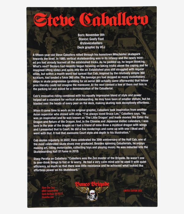 Powell-Peralta Caballero BB S16 Limited Edition 10.09" Skateboard Deck (black gold)
