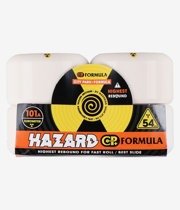 Madness Hazard Sign CP Conical Surelock Wielen (white) 54mm 101A 4 Pack