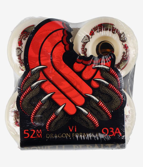 Powell-Peralta Dragons V1 Symmetrical Narrow Ride Wheels (offwhite) 52 mm 93A 4 Pack