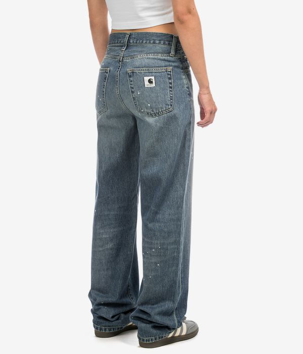 Carhartt WIP W' Arin Pant Organic Fairfield Jeans women (blue destroy wash splatter)