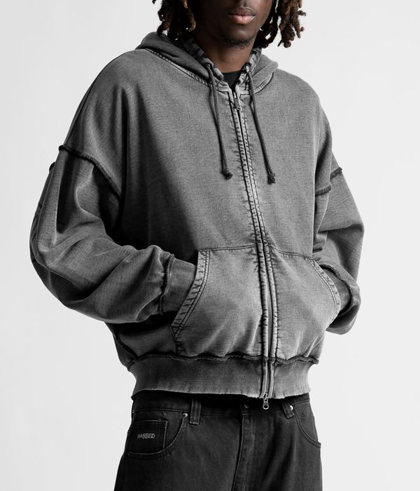 Wasted Paris Kingdom Curve Faded Zip-Hoodie (faded black)