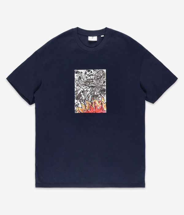 Poetic Collective Burning Skull T-Shirt (navy)