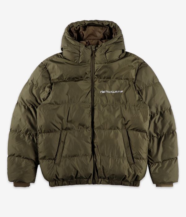 Poetic Collective Hooded Puffer Jacket (olive)
