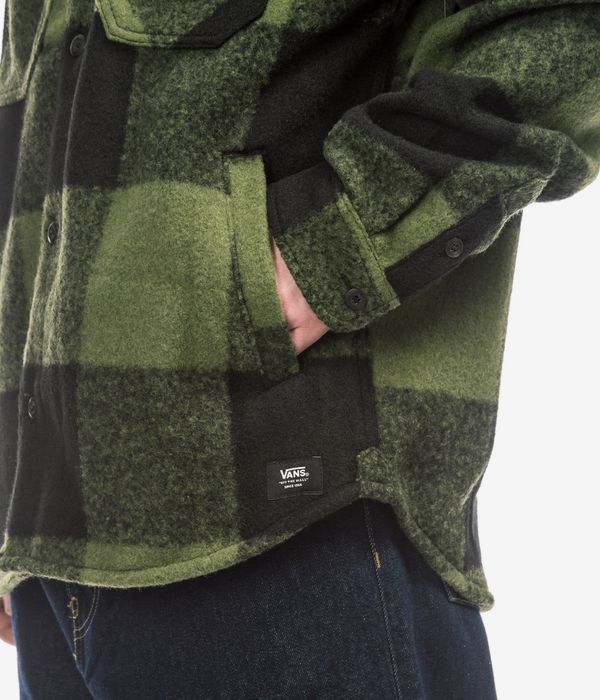 Vans Denby Fuzzy Shacket Shirt Jacke (black loden green)