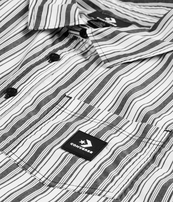 Shop Converse Striped Button Down Shirt (black white stripe) online |  skatedeluxe