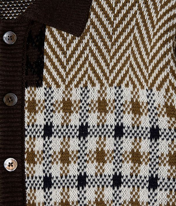 Obey Patchwork Cardigan (brown multi)