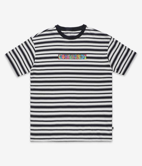 Shop Converse Striped Wordmark T-Shirt (black) online | skatedeluxe
