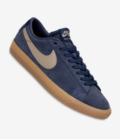Nike Sb Blazer Low Gt Shoes Midnight Navy Khaki Buy At Skatedeluxe
