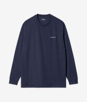 Carhartt WIP Script Embroidery Longsleeve (air force blue white)