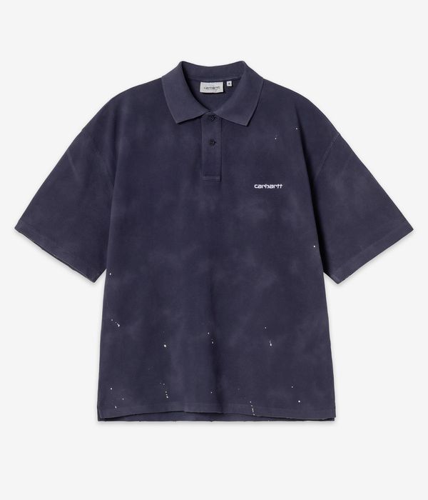 Carhartt WIP Painter Polo-Shirt (dark navy destroy wash splatter)