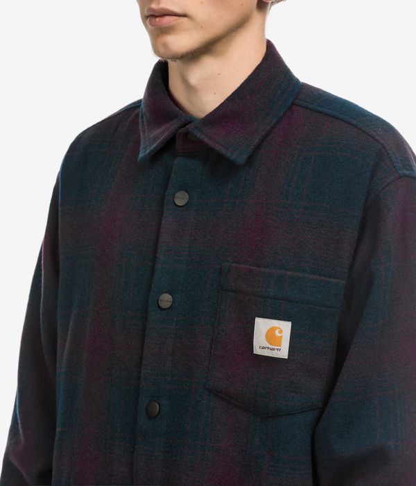 Carhartt WIP Brennan Plain Weave Veste (check deep lagoon rondo)