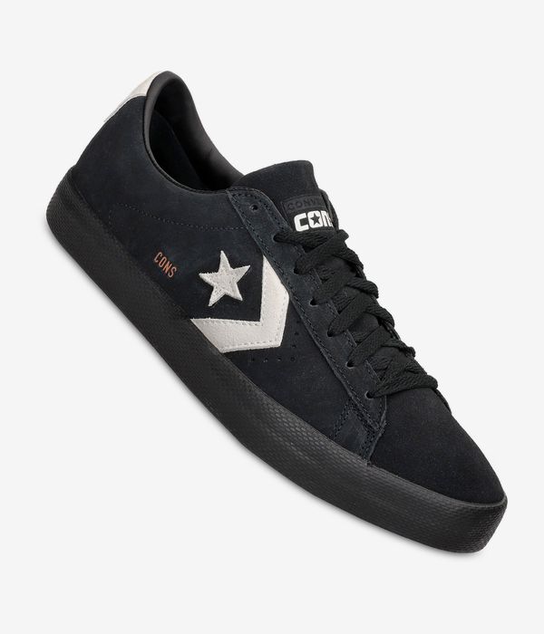 Shop Converse Leather Vulc Shoes egret black) | skatedeluxe