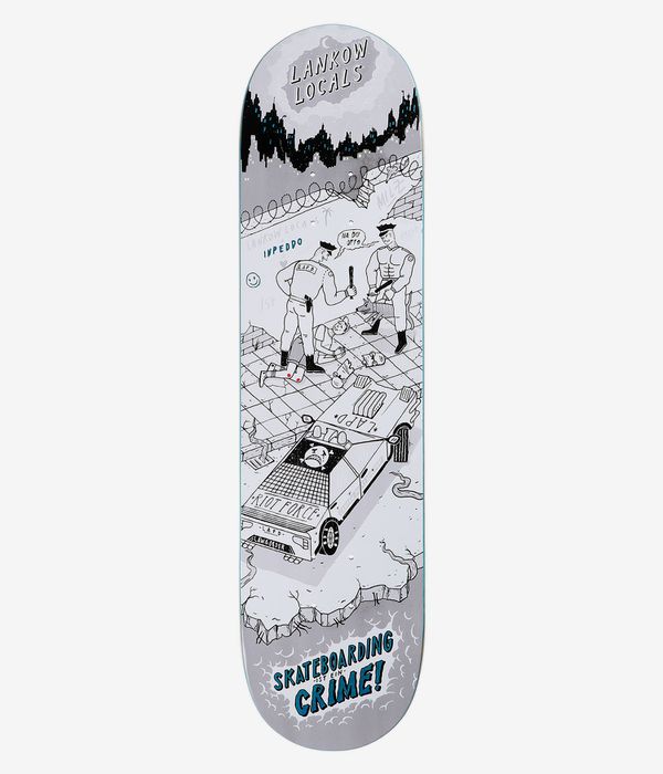 Inpeddo It's A Crime 8" Skateboard Deck (black white)