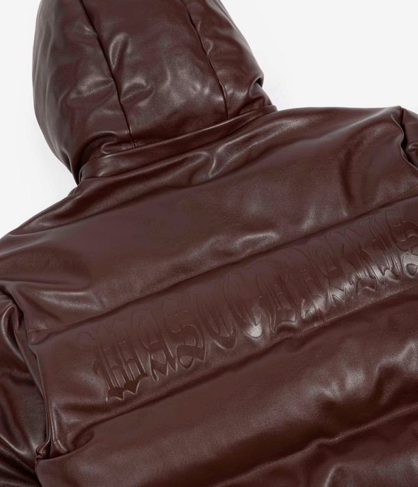 Wasted Paris Puffer Hood Faux Leather Jacket (ice brown)