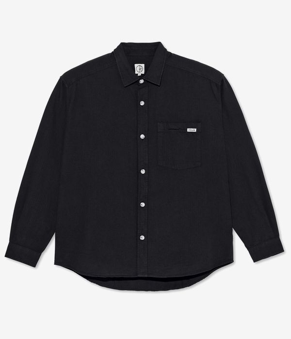 Polar Mitchell Herringbone LS Camisa (black)