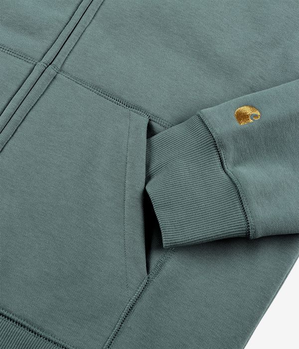 Carhartt WIP Chase Zip-Sweatshirt avec capuchon (silver pine gold)