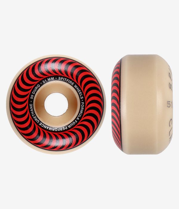 Spitfire Formula Four Classic Roues (white red) 51 mm 99A 4 Pack