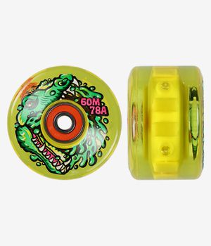 Santa Cruz Gator Swamp Spew Light Ups OG Slime Balls Wheels (yellow) 60 mm 78A 4 Pack